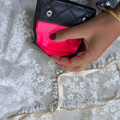xovintage chanel vintage black cambon key cardholder - Uncategorized