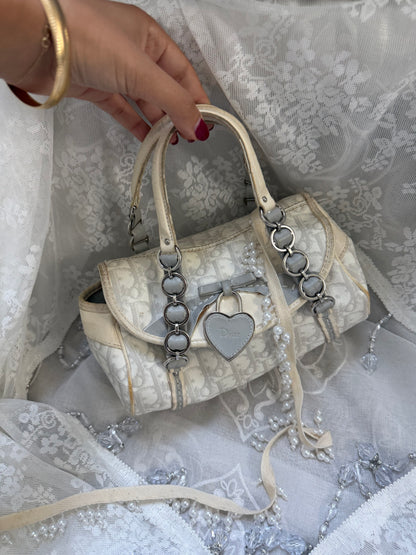 xovintage Pre-loved DIOR small 2000S ROMANTIC HEART-CHARM SHOULDER BAG - Handbags