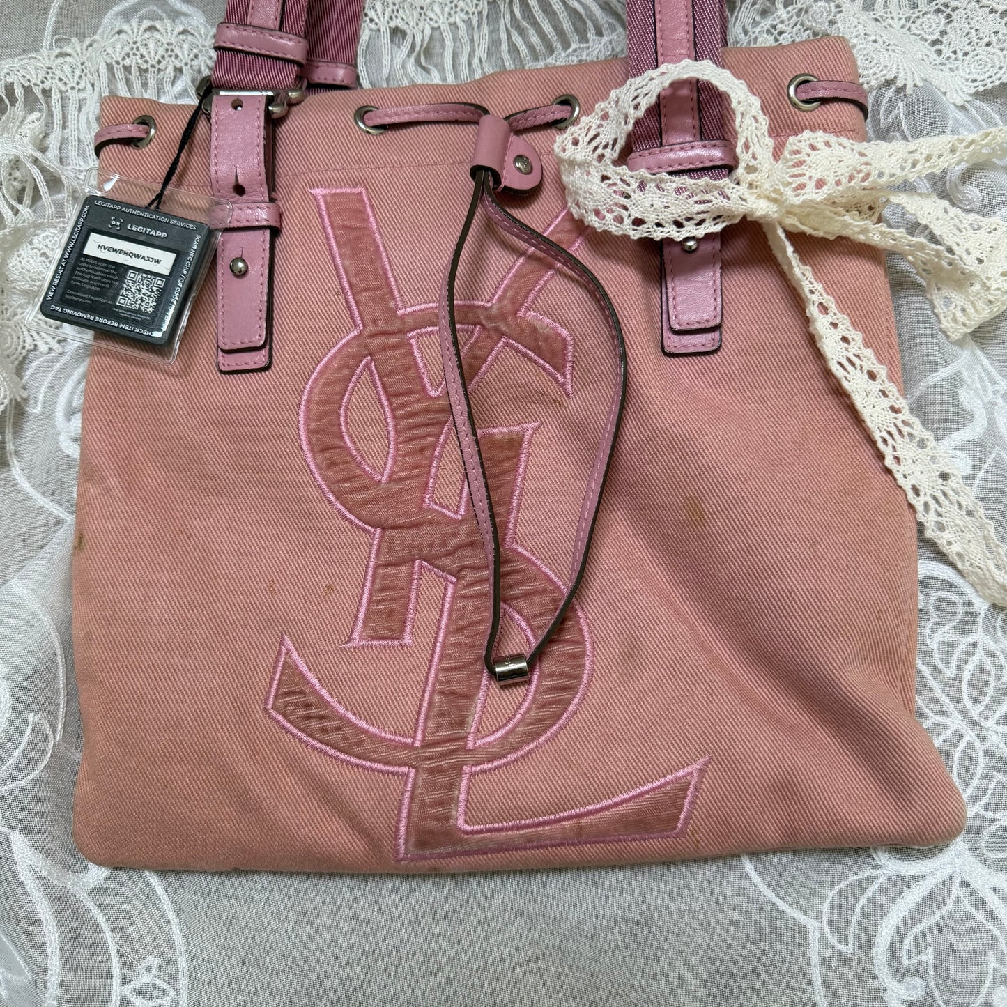 xovintage yves saint laurent rive gauche pink kahala vintage tote bag - Handbags