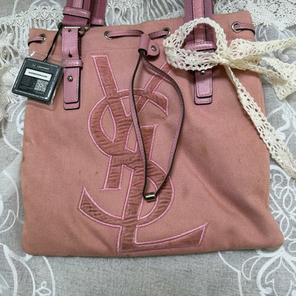 xovintage yves saint laurent rive gauche pink kahala vintage tote bag - Handbags