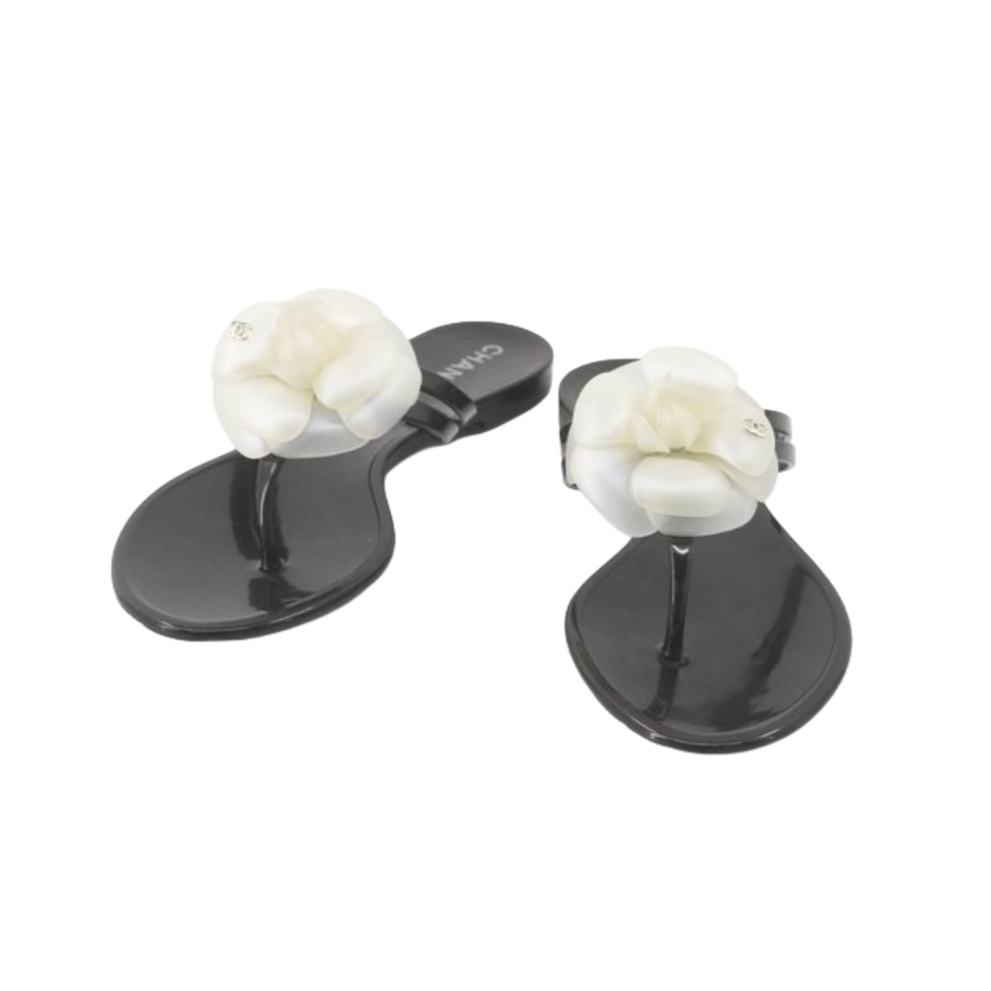 chanel camellia flower sandals size 36