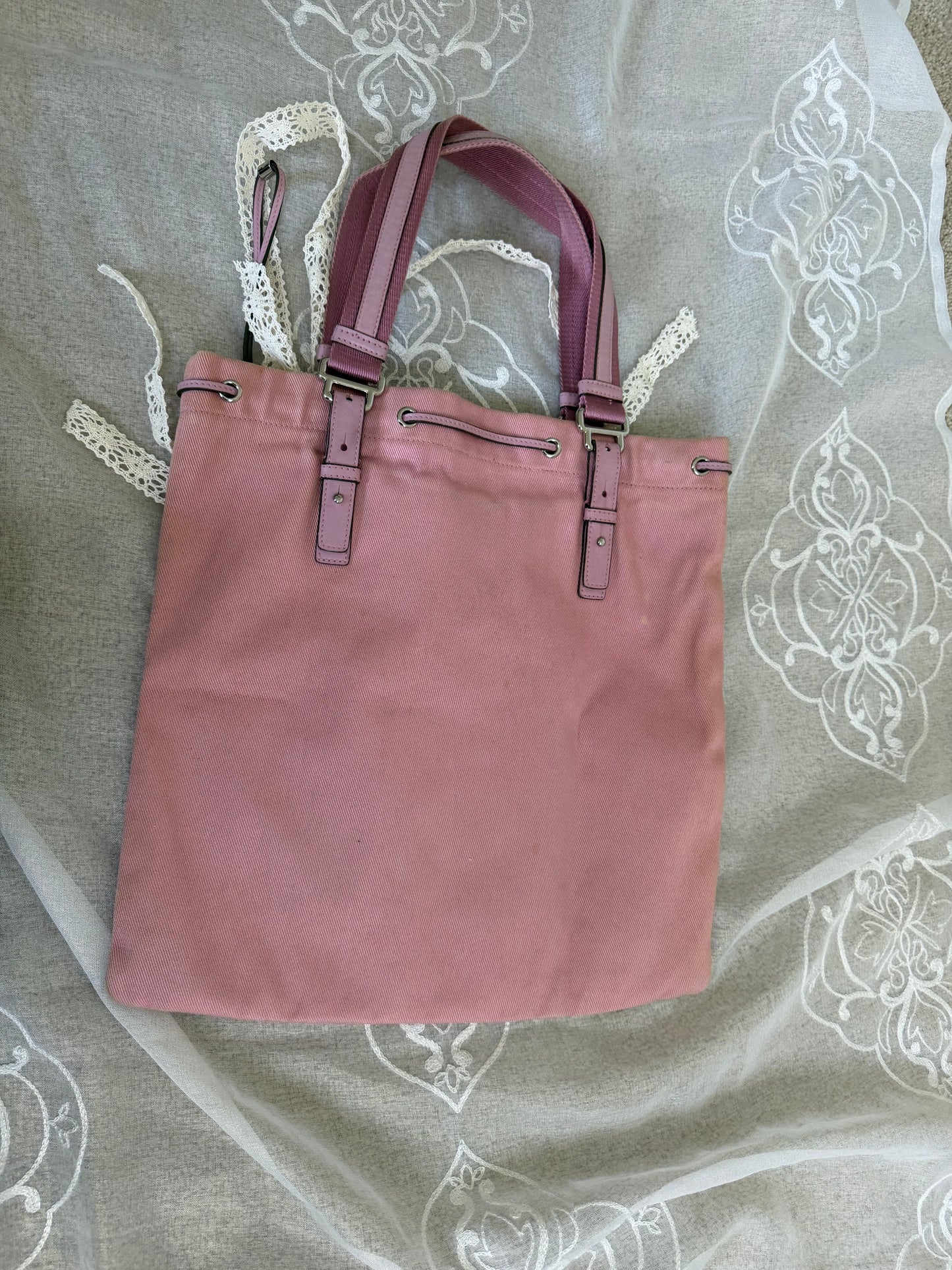 xovintage yves saint laurent rive gauche pink kahala vintage tote bag larg - Handbags