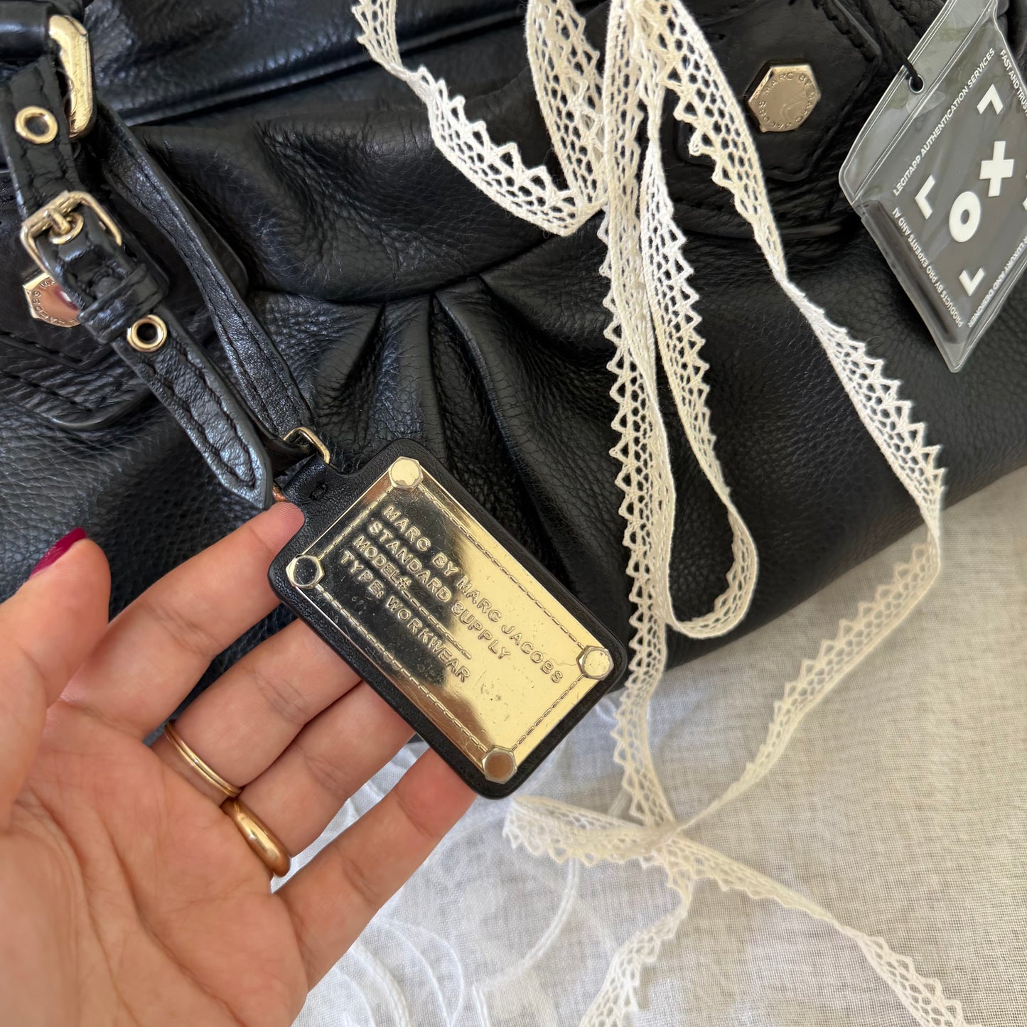 xovintage marc by marc jacobs black x silver vintage baby groovee bag - Handbags