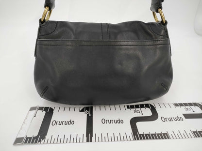 COACH Black Leather x Gold Soho Shoulder Bag