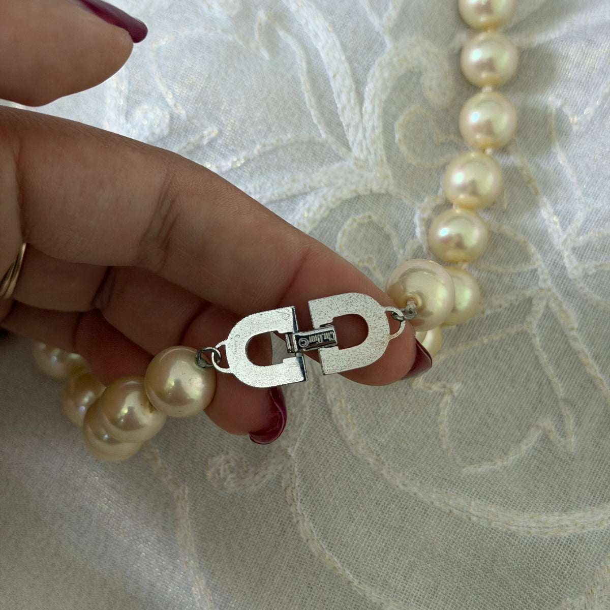 xovintage Dior vintage “cd” pearl necklace - Necklaces