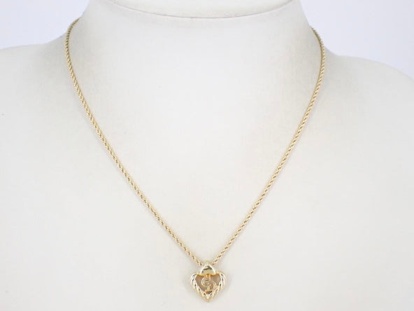 christian dior vintage heart necklace
