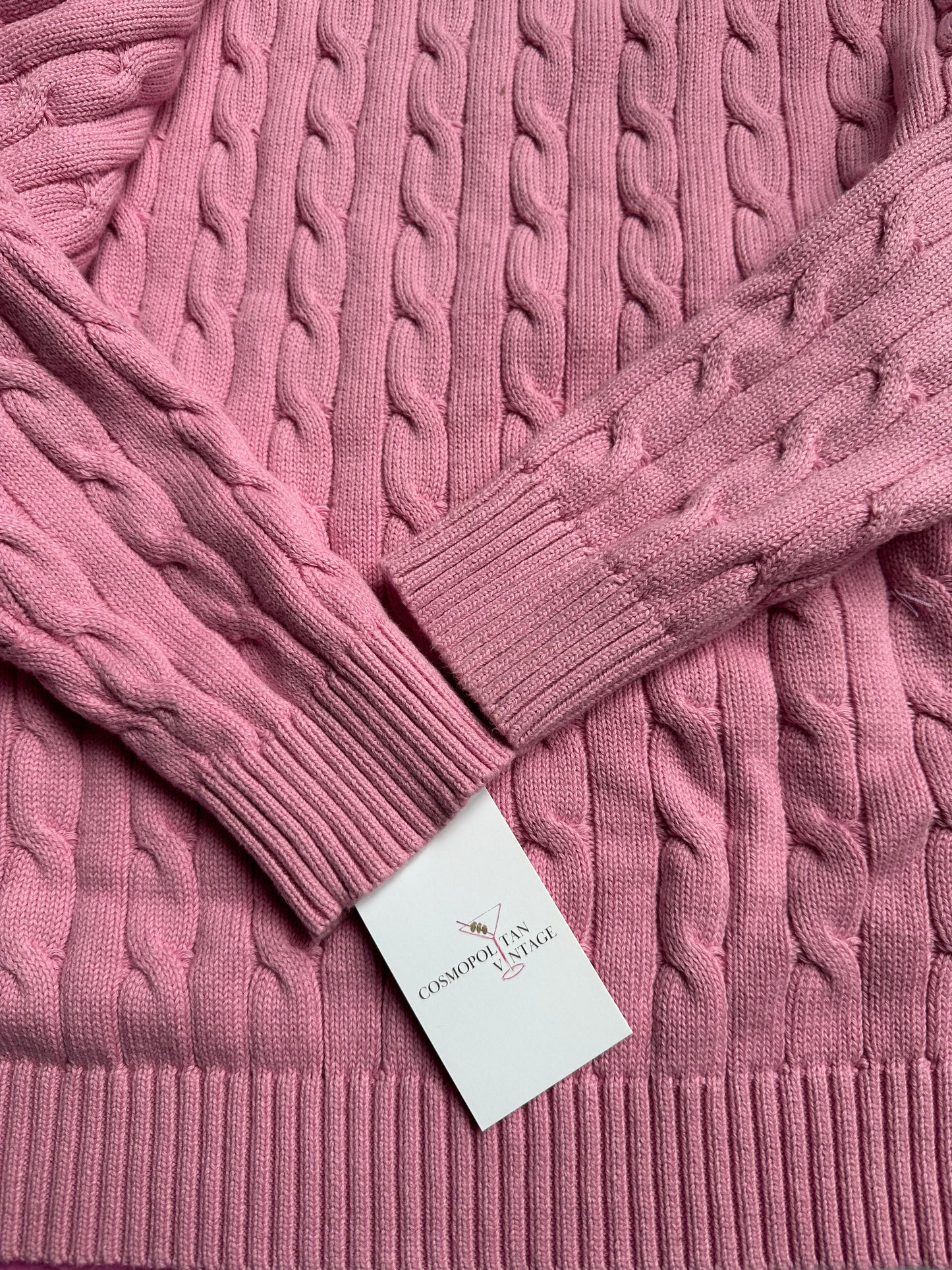 Ralph Lauren Light Pink Girly Cable Knit Sweater