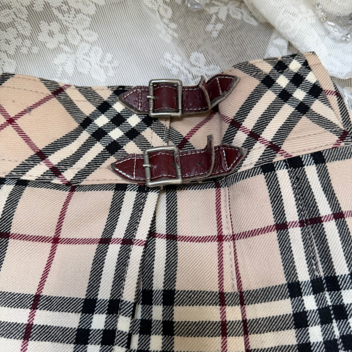 BURBERRY CLASSIC PLEATED VINTAGE MINI SKIRT, X-SMALL