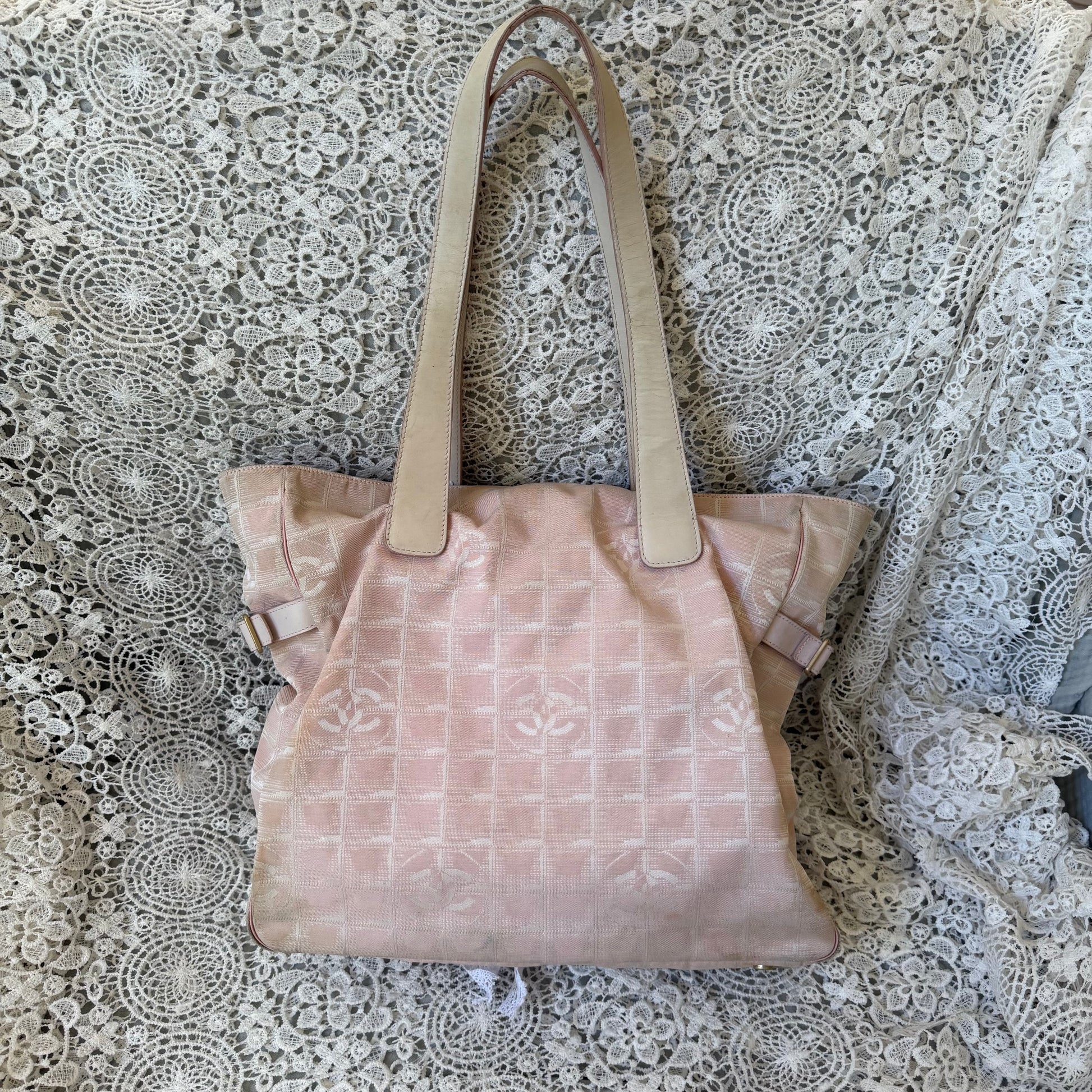 xovintage chanel travel line baby pink large tote bag - Tote Bags