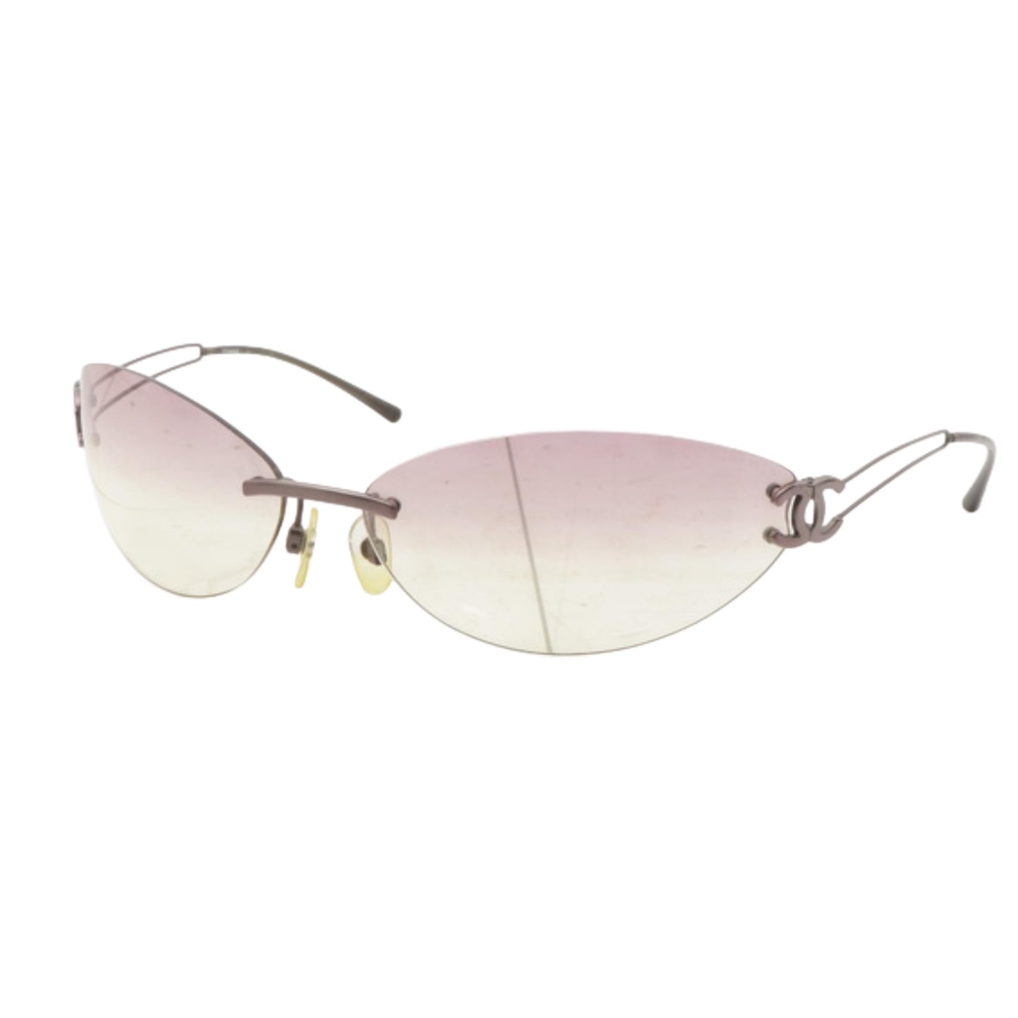 Chanel 2000s rimless pink sunglasses