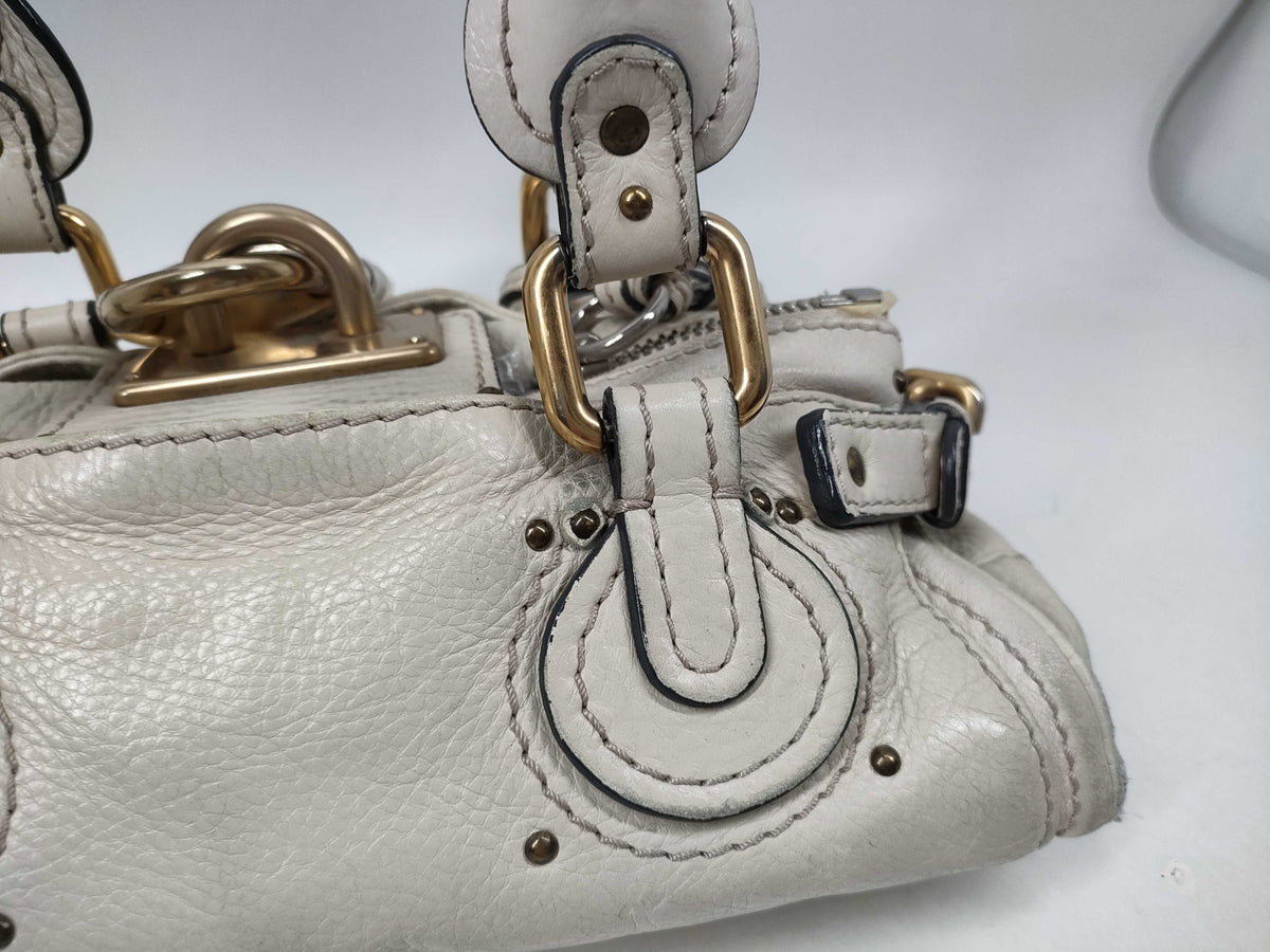 CHLOE VINTAGE MINI PADDINGTON BAG IN IVORY