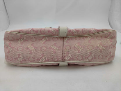 celine rare vintage fur-detailed lily c pompom pink bag + dust bag