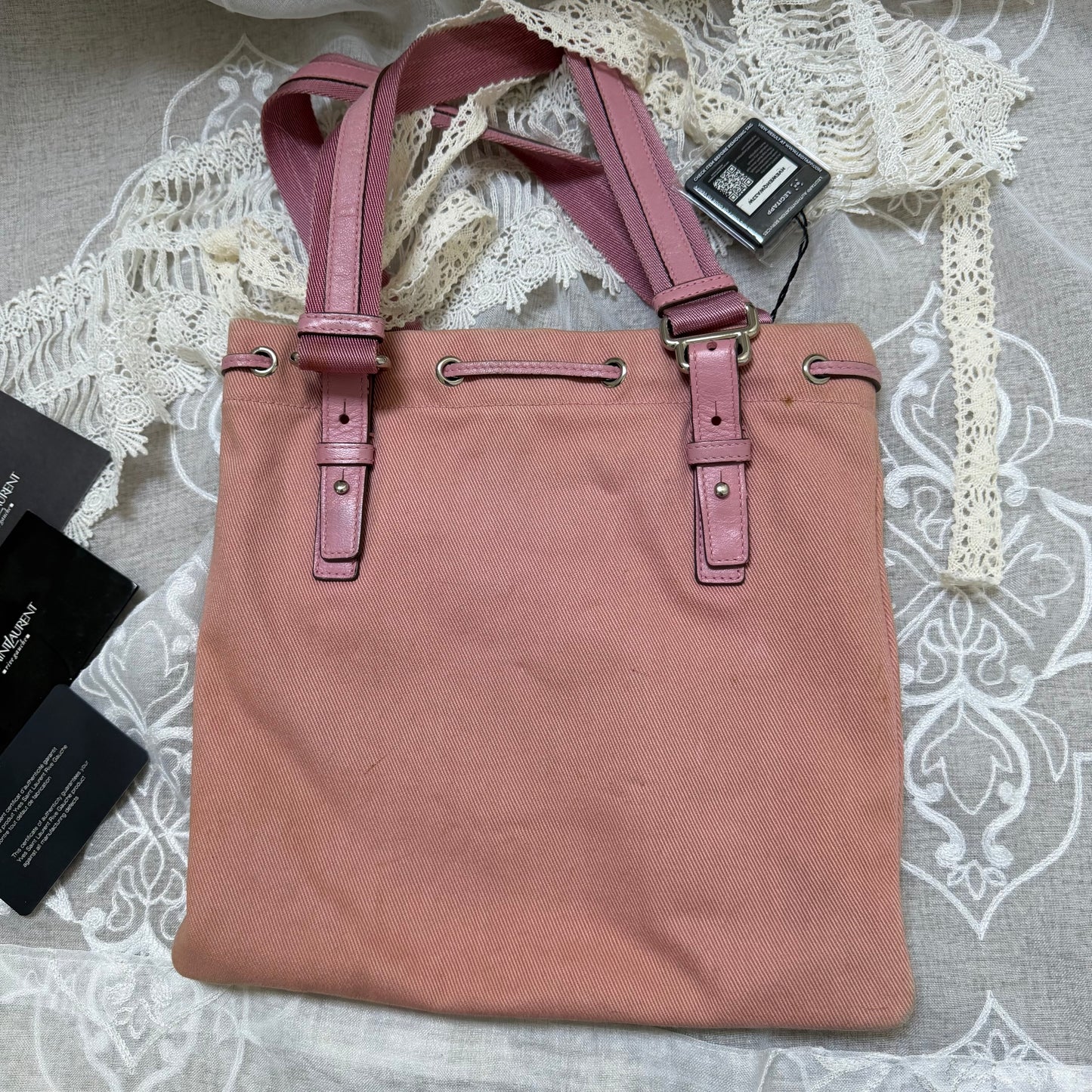 xovintage yves saint laurent rive gauche pink kahala vintage tote bag - Handbags