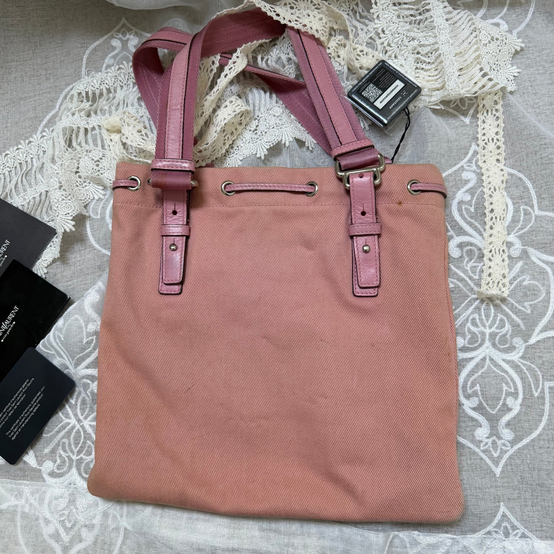 xovintage yves saint laurent rive gauche pink kahala vintage tote bag - Handbags