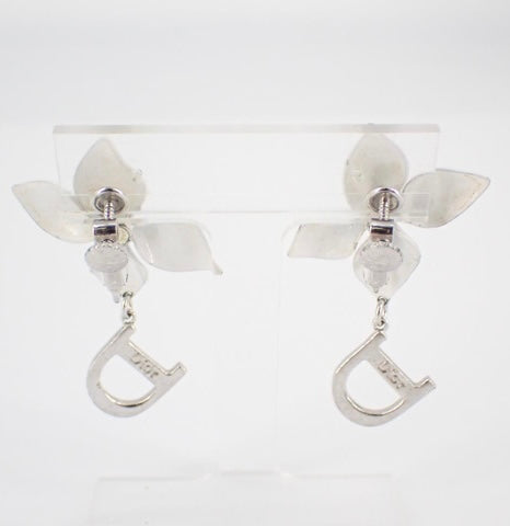 christian dior 2000s floral clip on earrings