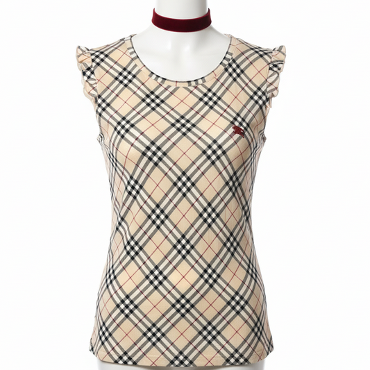 burberry blue label vintage frilly nova top