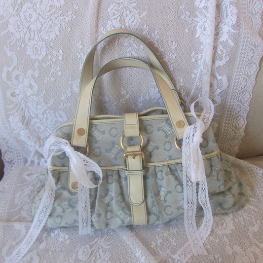 celine vintage lily c baby blue macadam bag