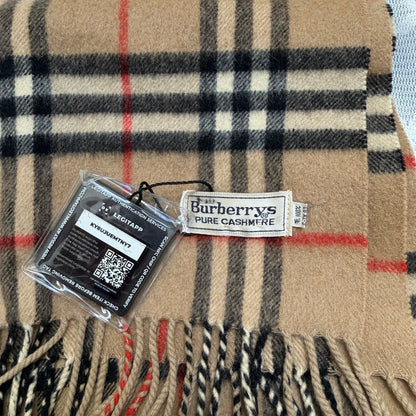 burberry vintage 90s classic 100% cashmere scarf