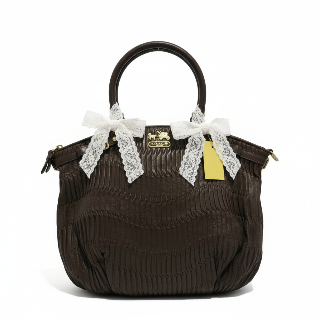 Coach Madison Gathered Leather Lindsey Vintage Satchel Bag