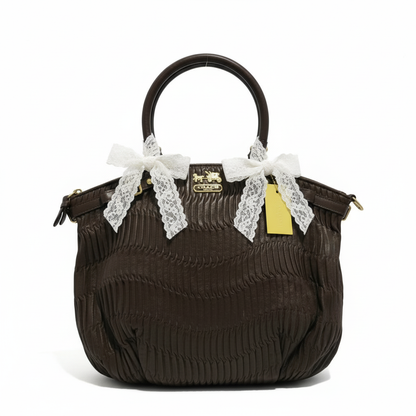 Coach Madison Gathered Leather Lindsey Vintage Satchel Bag