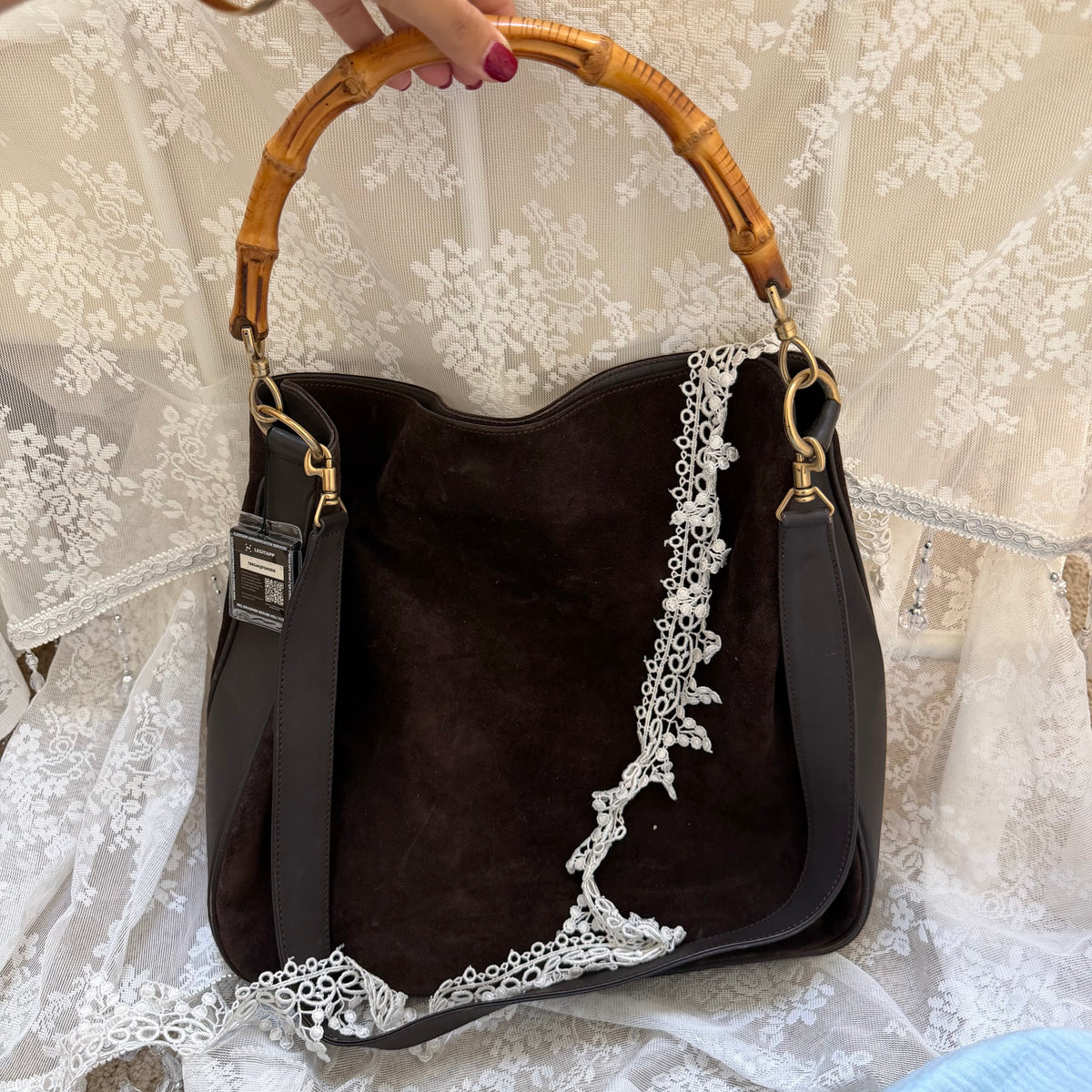 xovintage Vintage Gucci by Tom Ford Bamboo Handle Hobo Bag - Handbags