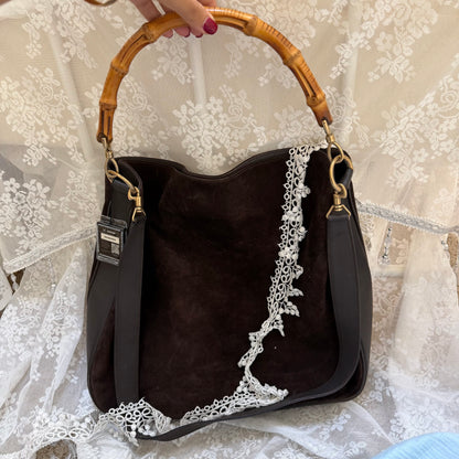 xovintage Vintage Gucci by Tom Ford Bamboo Handle Hobo Bag - Handbags