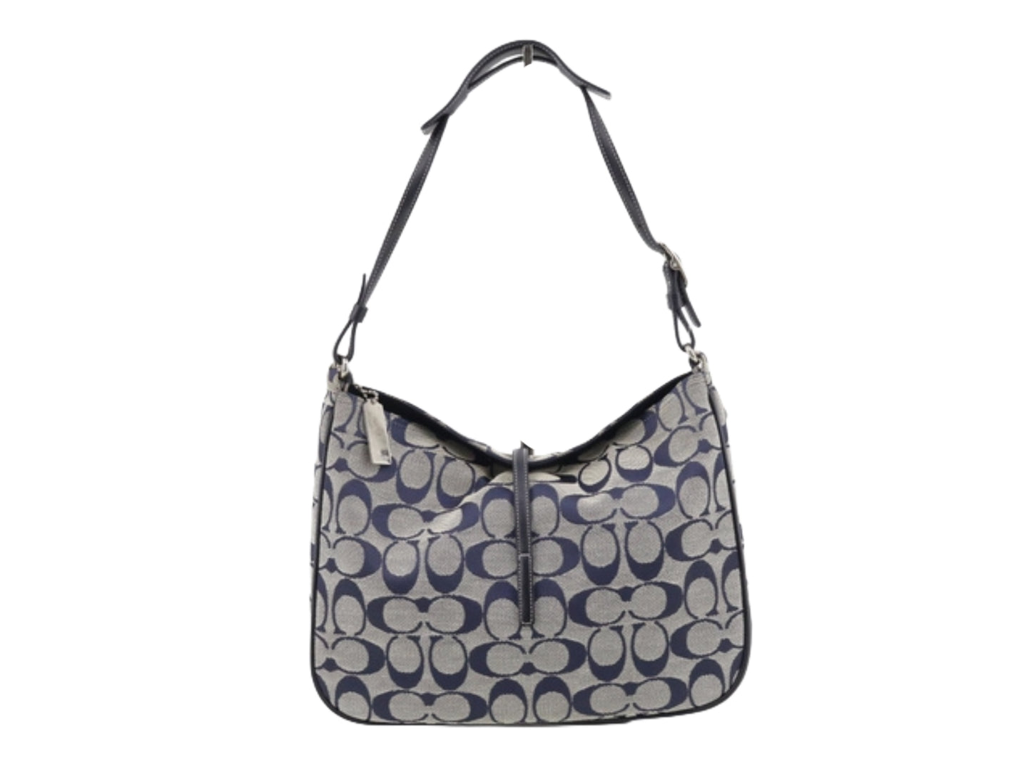 coach navy signature shoulder bag