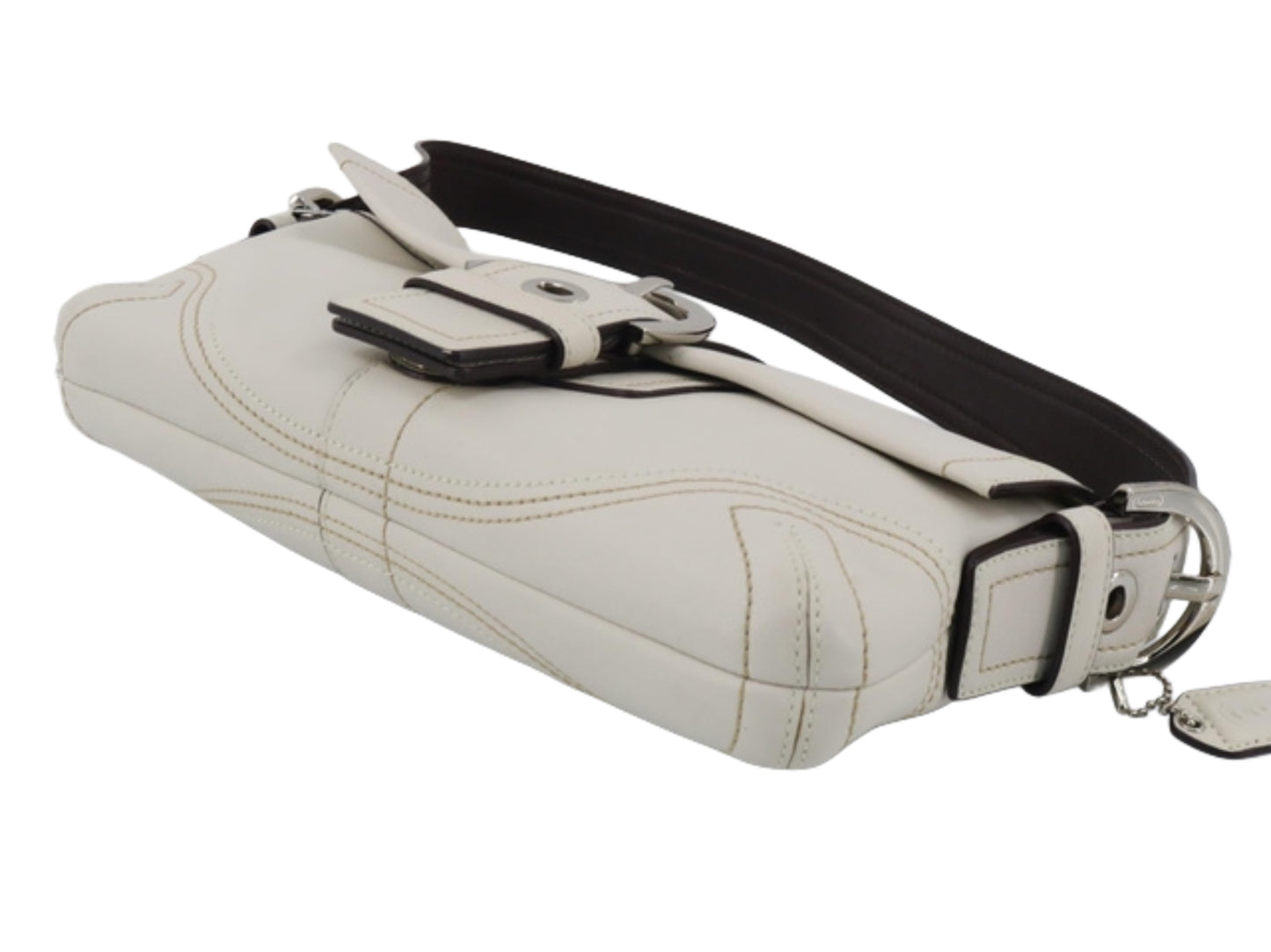 coach soho signature white bag