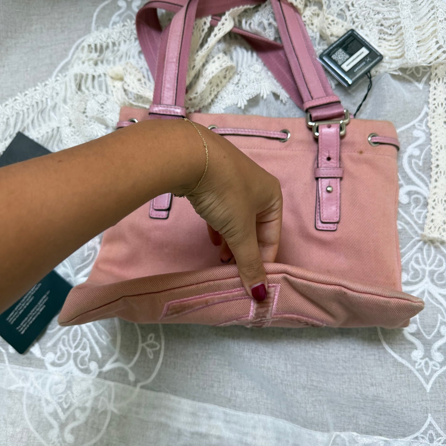 xovintage yves saint laurent rive gauche pink kahala vintage tote bag - Handbags