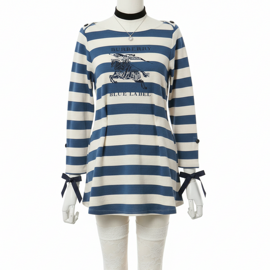 burberry blue label striped vintage mini dress
