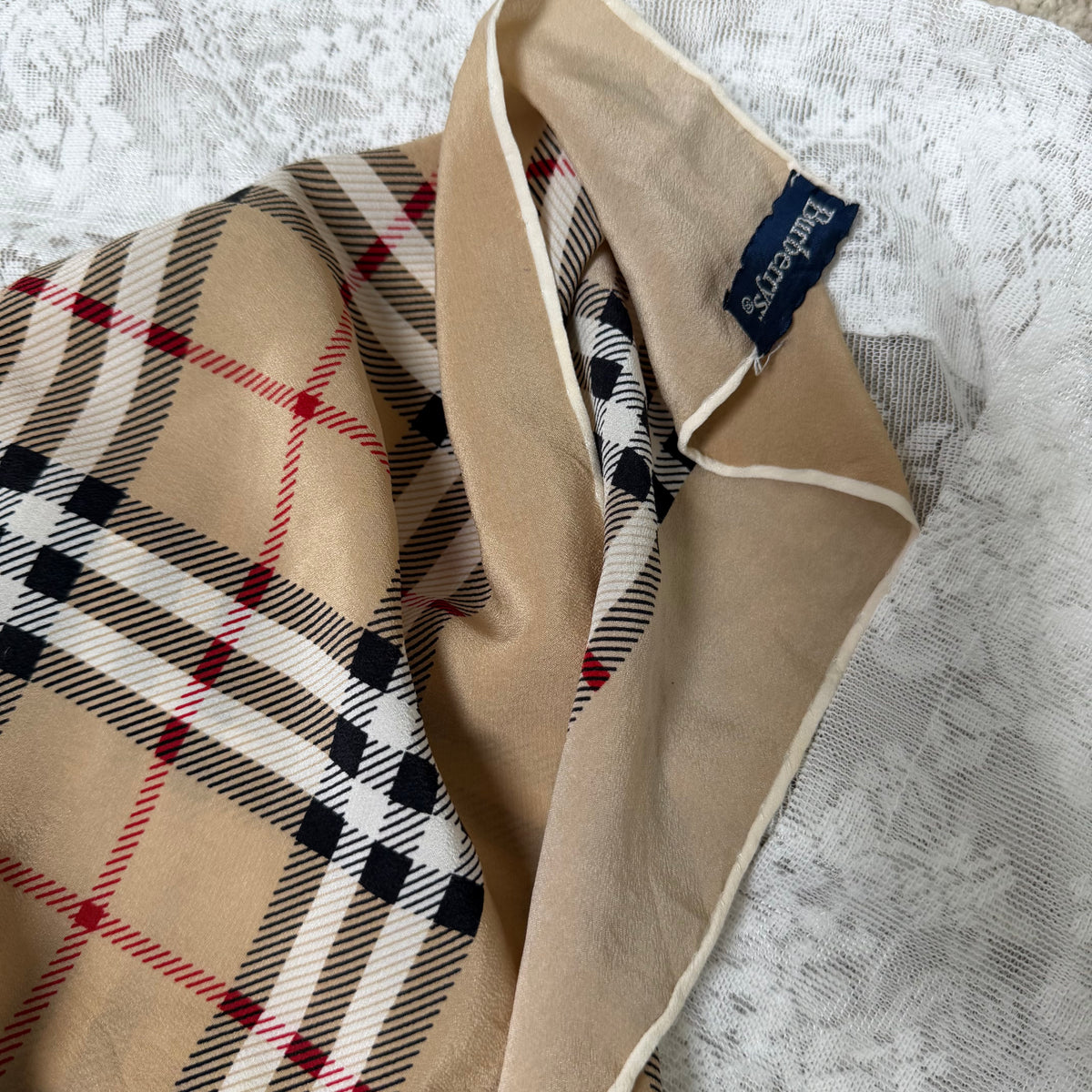 burberry vintage 90s logo silk scarf