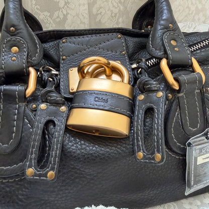 CHLOE VINTAGE PADDINGTON BAG IN BLACK