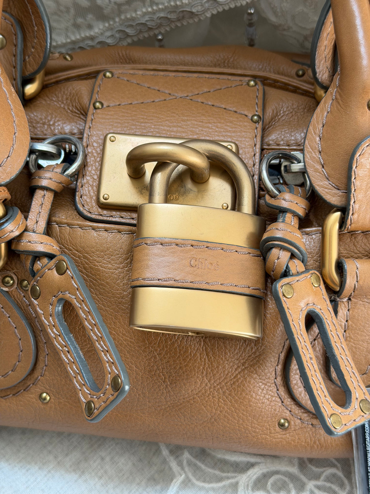 CHLOE VINTAGE PADDINGTON BAG IN BROWN