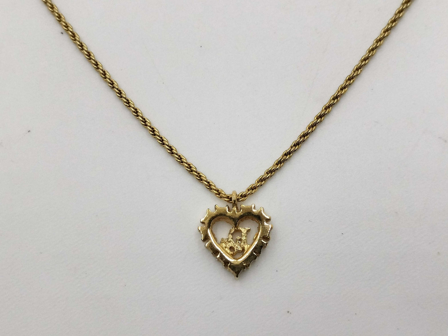 christian dior rhinestone heart necklace