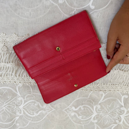 xovintage dior red vintage elegant wallet clutch - Uncategorized