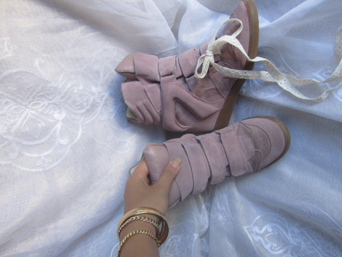 pre loved isabel marant pink beckett sneakers