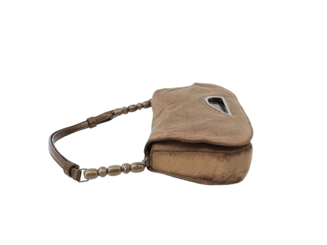 dior vintage maris pearl shoulder bag in toffee