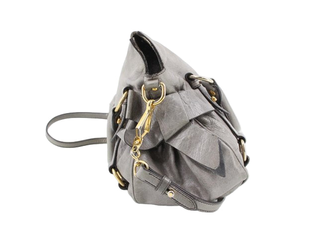 miu miu adorable mini vitello bow bag in grey