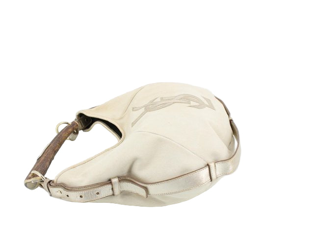 yves saint laurent rive gauche vintage ivory mombasa bag