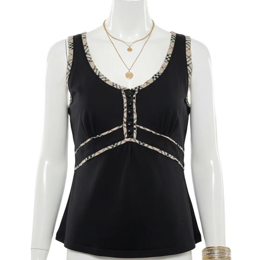 burberry blue label vintage top with button detailing