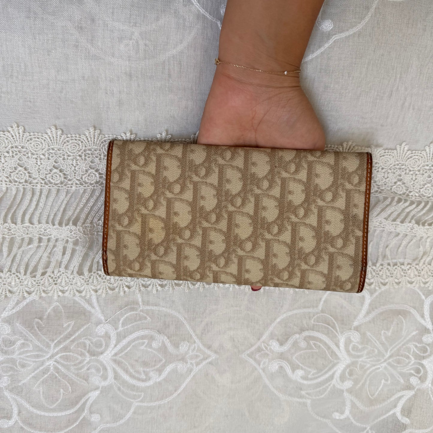 dior romantique heart detail vintage clutch wallet