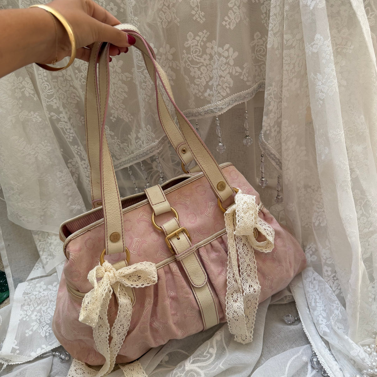 xovintage celine pre-loved lily c baby pink bag - Handbags