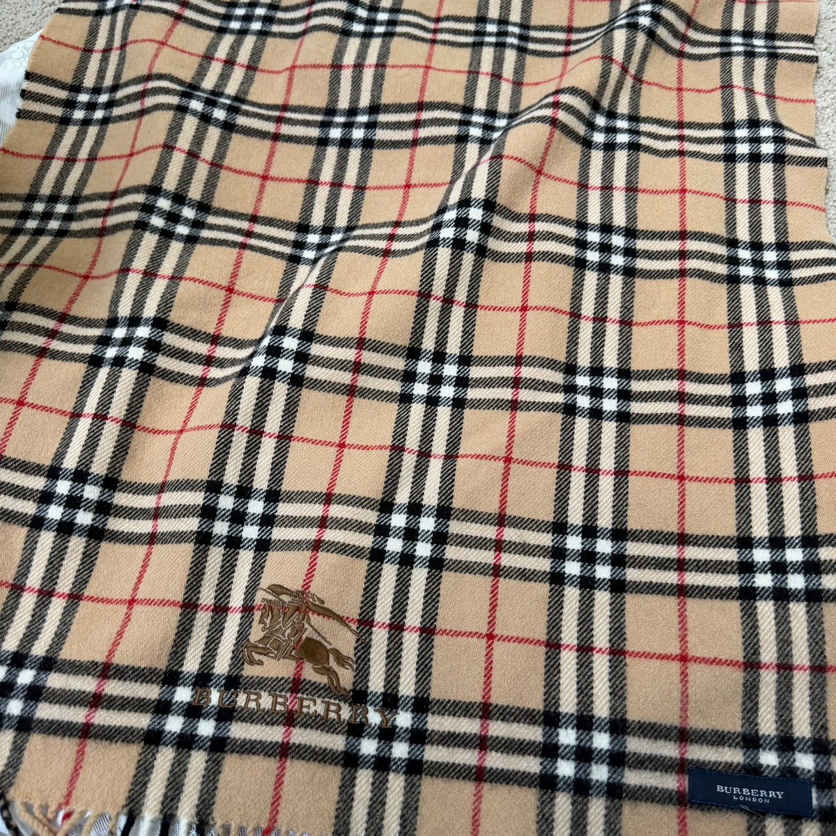 burberry vintage brown 100% wool oversized shawl