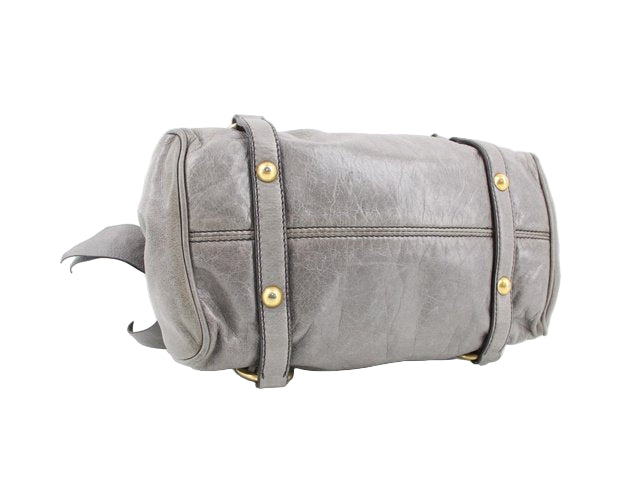 miu miu adorable mini vitello bow bag in grey