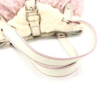 xovintage celine rare vintage fur-detailed pompom lily c pink bag - Handbags