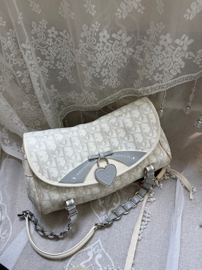xovintage VINTAGE DIOR 2000S ROMANTIC HEART-CHARM SHOULDER BAG - Handbags