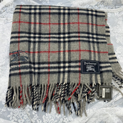 burberry vintage grey 100% wool oversized shawl