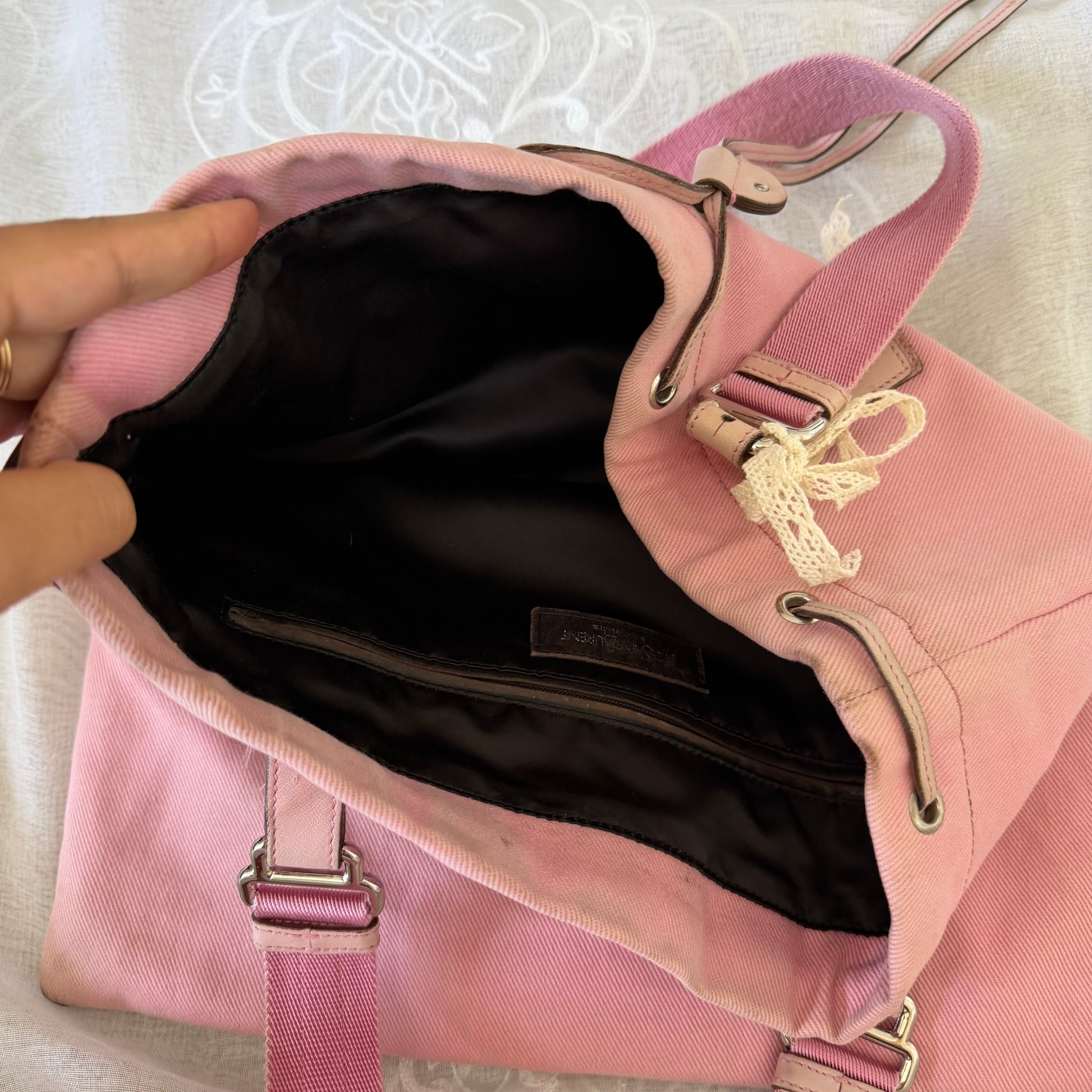 xovintage yves saint laurent rive gauche pink kahala vintage tote bag large - Handbags