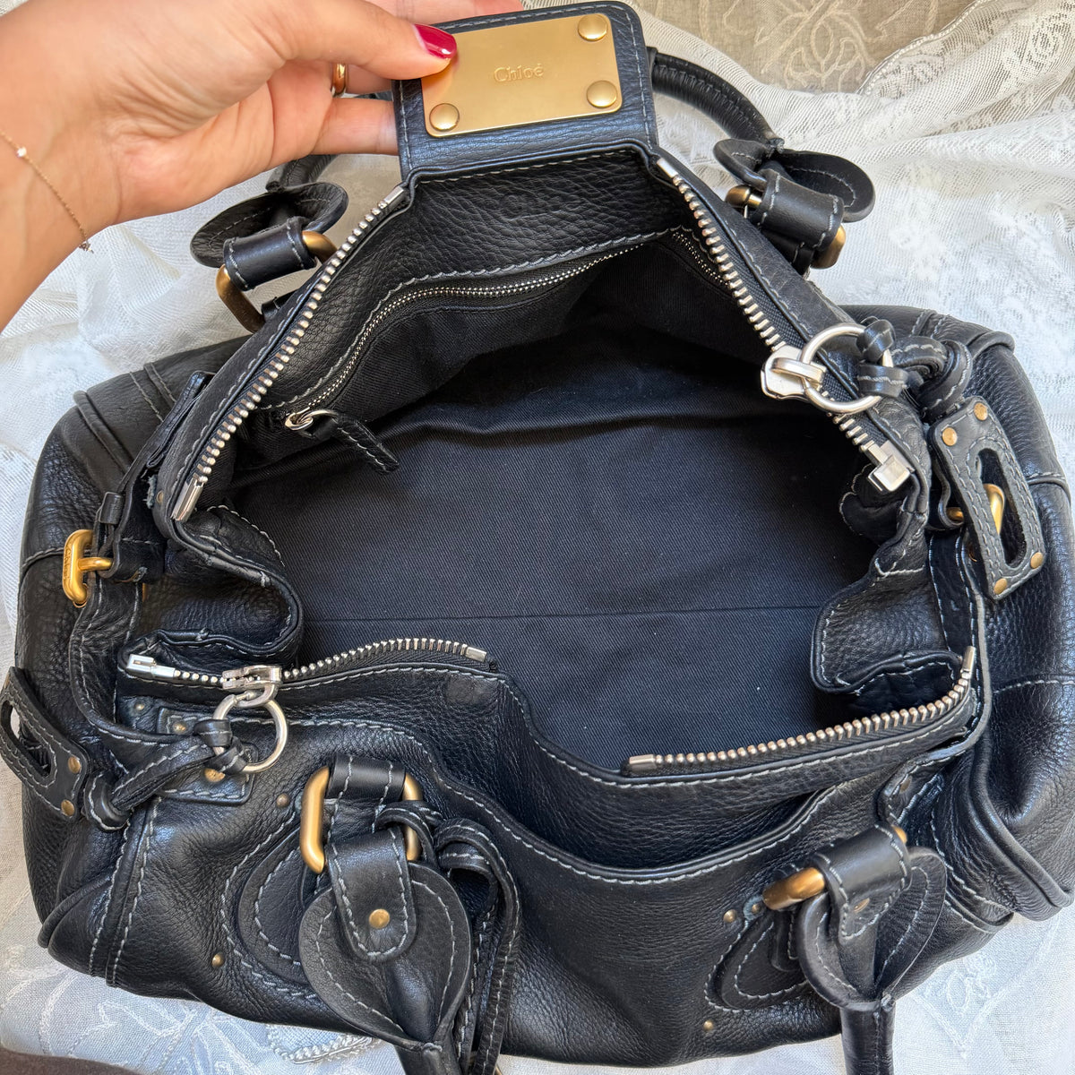 xovintage VINTAGE CHLOE PADDINGTON BAG IN BLACK - Handbags