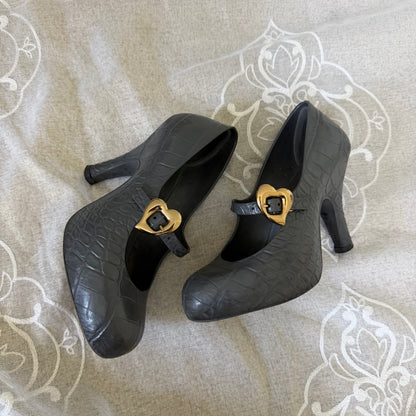 xovintage vivienne westwood x melissa grey croco mary-jane heels (size 36) - Heels